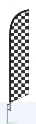 Black White Checkered Swooper Flag