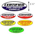 Certified Oval Pre-Owned Stickers
