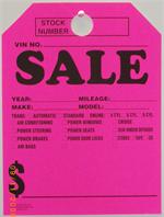 Mirror Hang Tags - Flourescent Pink -  Sale With Options