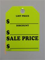 Mirror Hang Tag - Fluorescent  Yellow - List Price / Discount