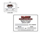Custom Oil Change Stickers