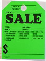 Mirror Hang Tags -  Fluorescent Green -  Sale With Options