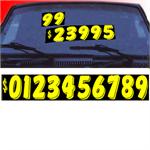 Neon Numbers 7 1/2" Black & Yellow